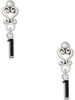 Silver Plated Black Number - 1 - Filigree Heart Post Earrings