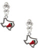 Silver Plated Texas with Jalapeno - Filigree Heart Post Earrings