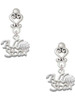 Silver Plated All Star - Volleyball - Filigree Heart Post Earrings