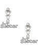 Silver Plated Lil Sister Cutout - Filigree Heart Post Earrings