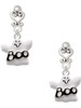 Silver Plated BOO Ghost - Filigree Heart Post Earrings