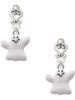 Silver Plated White Ghost - Filigree Heart Post Earrings