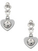 Silver Plated Soccer ball in Heart - Filigree Heart Post Earrings