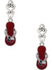 Silver Plated Texas Flip Flop - Filigree Heart Post Earrings