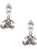 Silver Plated Sitting Bunny with Easter Egg - Filigree Heart Post Earrings