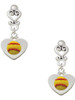 Silver Plated Softball in Heart - Filigree Heart Post Earrings