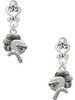 Silver Plated Knight - Mascot - Filigree Heart Post Earrings