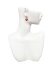 Silver Plated Red Lips - Filigree Heart Post Earrings