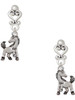 Silver Plated Small Mustang - Mascot - Filigree Heart Post Earrings