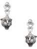 Silver Plated Small Jaguar - Mascot - Filigree Heart Post Earrings