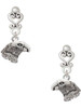 Silver Plated Small Falcon - Mascot - Filigree Heart Post Earrings