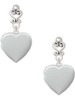 Silver Plated Heart Locket - Filigree Heart Post Earrings