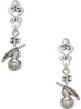 Silver Plated Violin - Filigree Heart Post Earrings