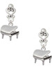 Silver Plated Piano - Filigree Heart Post Earrings