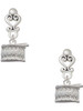 Silver Plated Drum - Filigree Heart Post Earrings