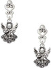 Silver Plated Angel - Filigree Heart Post Earrings