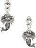 Silver Plated Mermaid - Filigree Heart Post Earrings