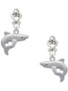 Silver Plated Shark - Filigree Heart Post Earrings