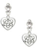 Silver Plated Celtic Knot Heart - Filigree Heart Post Earrings