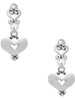 Silver Plated Large Heart with Cutout - Filigree Heart Post Earrings