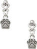 Silver Plated Mini Paw - Filigree Heart Post Earrings