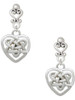 Silver Plated Small Celtic Heart Knot - Filigree Heart Post Earrings