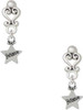 Silver Plated Mini ''Believe'' Star - Filigree Heart Post Earrings