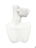 Silver Plated Small Heart with Cross & Fish with Crystal - Filigree Heart Post Earrings