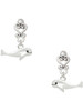 Silver Plated Whale - Filigree Heart Post Earrings