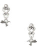 Silver Plated Mini Hummingbird - Filigree Heart Post Earrings