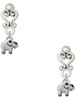 Silver Plated Mini Elephant - Filigree Heart Post Earrings