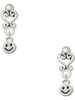 Silver Plated Mini Smiley Face - Filigree Heart Post Earrings