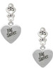 Silver Plated 3-D Big Sister Heart - Filigree Heart Post Earrings
