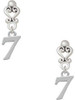 Silver Plated Number - 7 - Filigree Heart Post Earrings