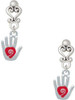 Silver Plated Healing Hand - Filigree Heart Post Earrings