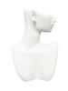 Silver Plated Mini Horseshoe with Blue Crystal - Filigree Heart Post Earrings
