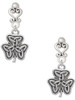 Silver Plated Shamrock with Celtic Knot - Filigree Heart Post Earrings