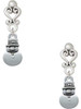Silver Plated Mini 2-D Snowman - Filigree Heart Post Earrings