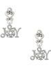 Silver Plated Joy with Snowflake - Filigree Heart Post Earrings