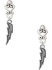 Silver Plated Lightning Bolt - Filigree Heart Post Earrings