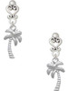 Silver Plated Palm Tree - Filigree Heart Post Earrings