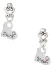 Silver Plated Heart with ''Soccer'' and AB Crystal - Filigree Heart Post Earrings