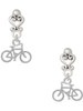 Silver Plated Small Bicycle - Filigree Heart Post Earrings