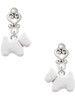 Silver Plated White Westie Dog - Filigree Heart Post Earrings