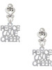 Silver Plated Medium ''Peace Love Cheer'' - Filigree Heart Post Earrings