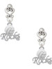 Silver Plated Enamel Volleyball ''Rocks'' - Filigree Heart Post Earrings