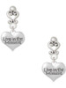 Silver Plated Live in the Moment Heart - Filigree Heart Post Earrings