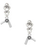 Silver Plated 3-D Hair Dryer - Filigree Heart Post Earrings