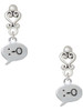 Silver Plated Emoticon :-O - Surprise - Filigree Heart Post Earrings