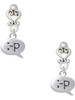 Silver Plated Emoticon :-P - Cheeky - Filigree Heart Post Earrings